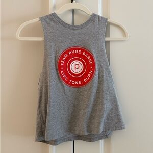 Pure Barre Team logo tank top cropped size small
